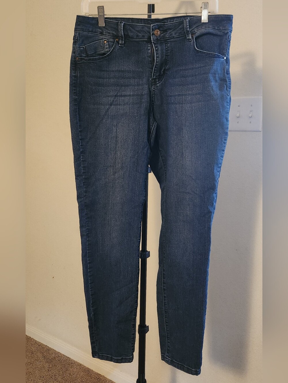 Slim Stretch Skinny Jeans in Dark Blue